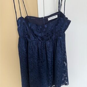 Amanda Uprichard Blue Lace Camisole with Spaghetti Straps